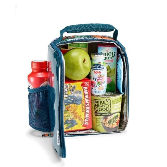 Fit & Fresh Insulated DIY Sticker Lunch Bag Teal Soft Sided Reusable Lunch Bag - Picture 8 of 12